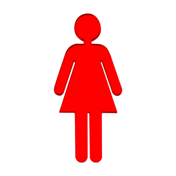 WIP 552 人型標示牌(女) (紅色)13x6cm