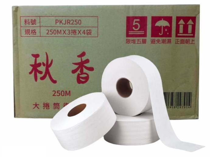 (250M)秋香大捲筒衛生紙(約706g/捲)1袋3捲入 N2554