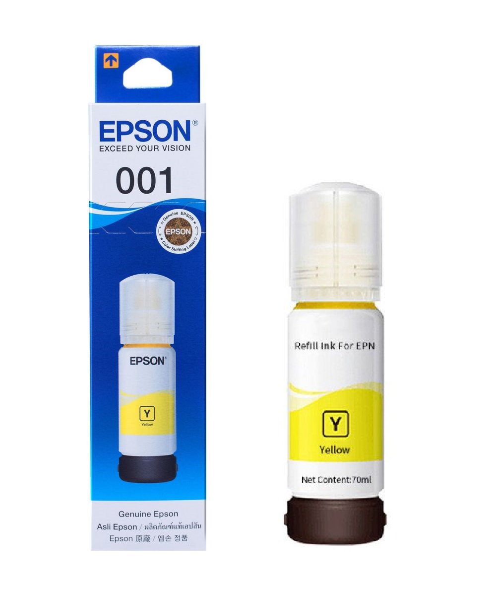 Epson 001原廠 黃色墨水瓶T03Y400 防水墨水